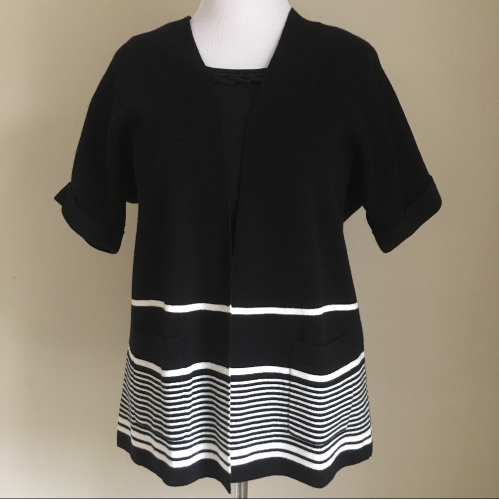 Talbots Kimono Cardigan - Blocked Stripes PL